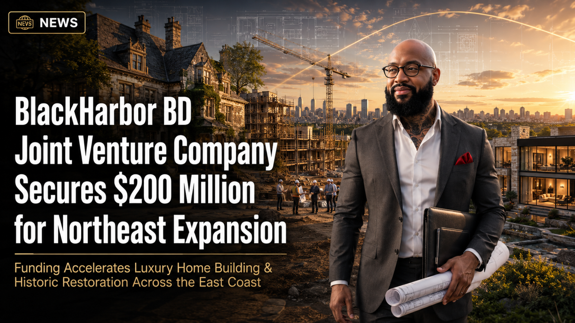 BlackHarbor BD Joint Venture Company Sets Sail for Northeast Expansion, Securing $200 Million for Luxury Home Building and Historic Restoration Projects.